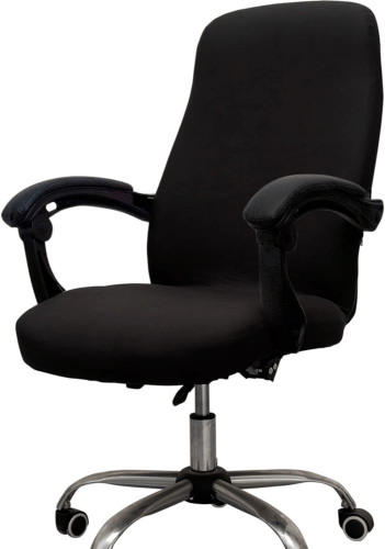 Melaluxe Office Chair Cover - Stretch Desk Cover, Computer Black - Görsel 1