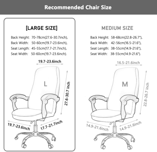 Melaluxe Office Chair Cover - Stretch Desk Cover, Computer Black - Görsel 2