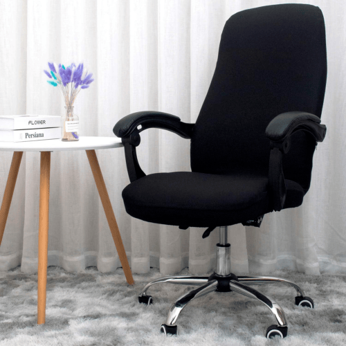 Melaluxe Office Chair Cover - Stretch Desk Cover, Computer Black - Görsel 3