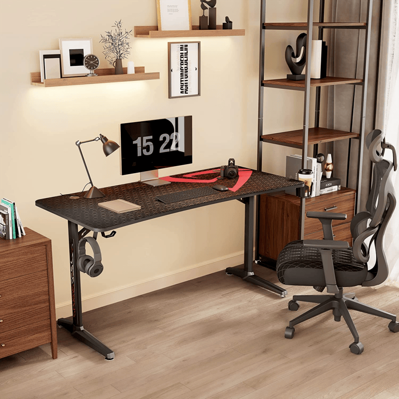 60 Inch Gaming Desk Home office PC Gaming Table RGB Workstation - Görsel 5