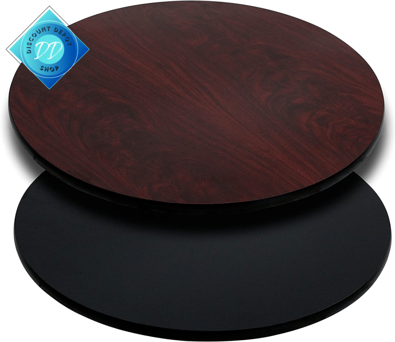 Flash Furniture Glenbrook 30'' round Table Top with Black or Mahogany Reversible - Görsel 2