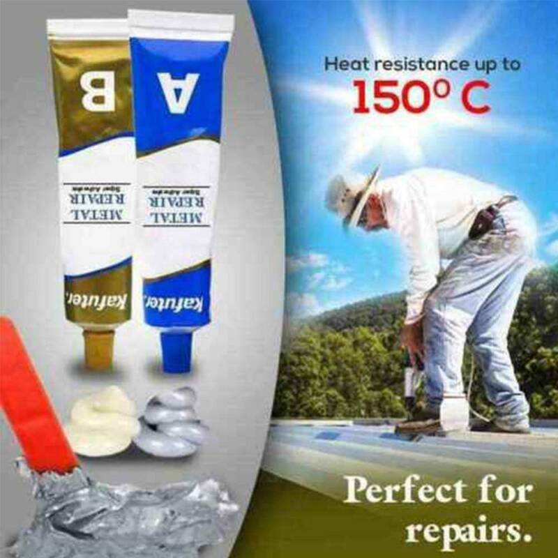 2x Industrie Hitzebeständigkeit Kaltver Metall Reparatur Paste Kleber Gel B & A - Görsel 3