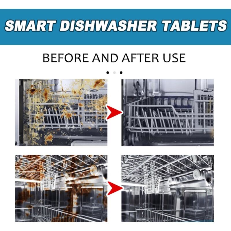 Cleaning Detergent Tablets Strong Oil Stain Removal Dishwasher Cleaner - Görsel 4