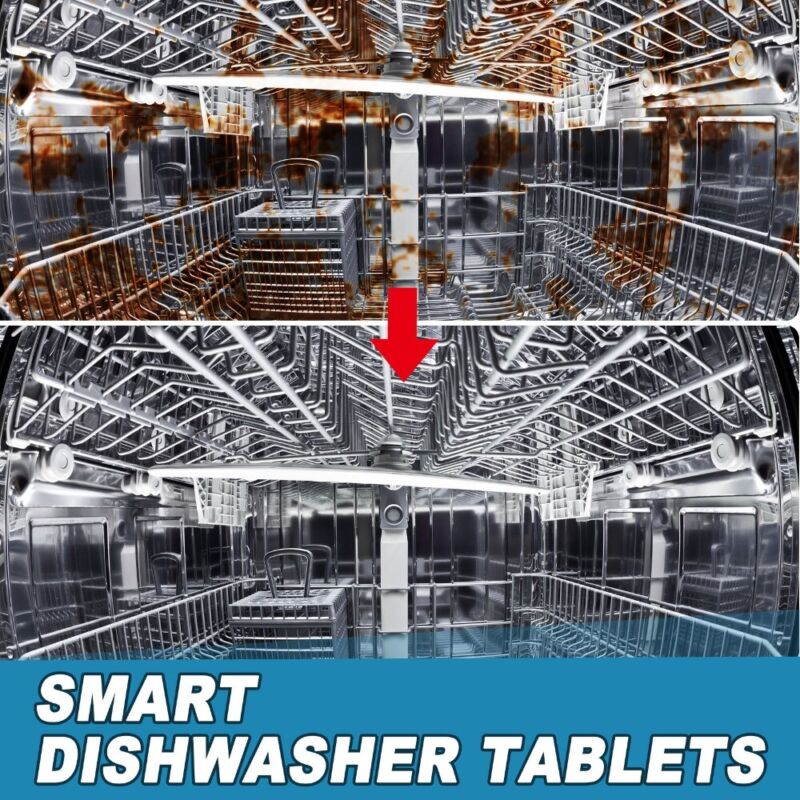 Cleaning Detergent Tablets Strong Oil Stain Removal Dishwasher Cleaner - Görsel 8