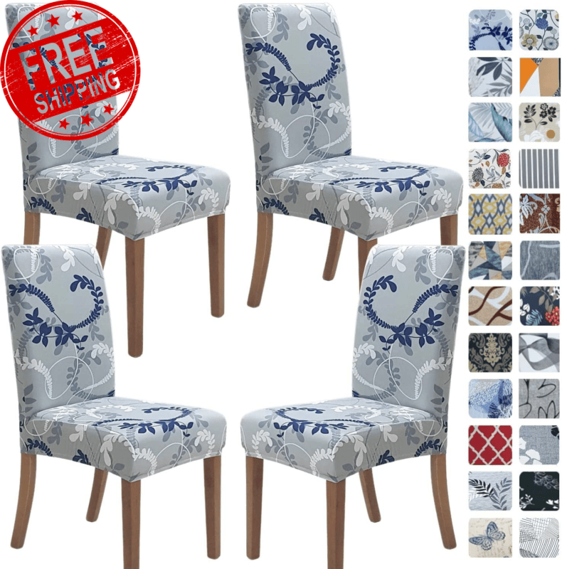 Chair Covers for Dining Room 6 Pack, Stretch Dining Chair Cover, Washable Spande - Görsel 2