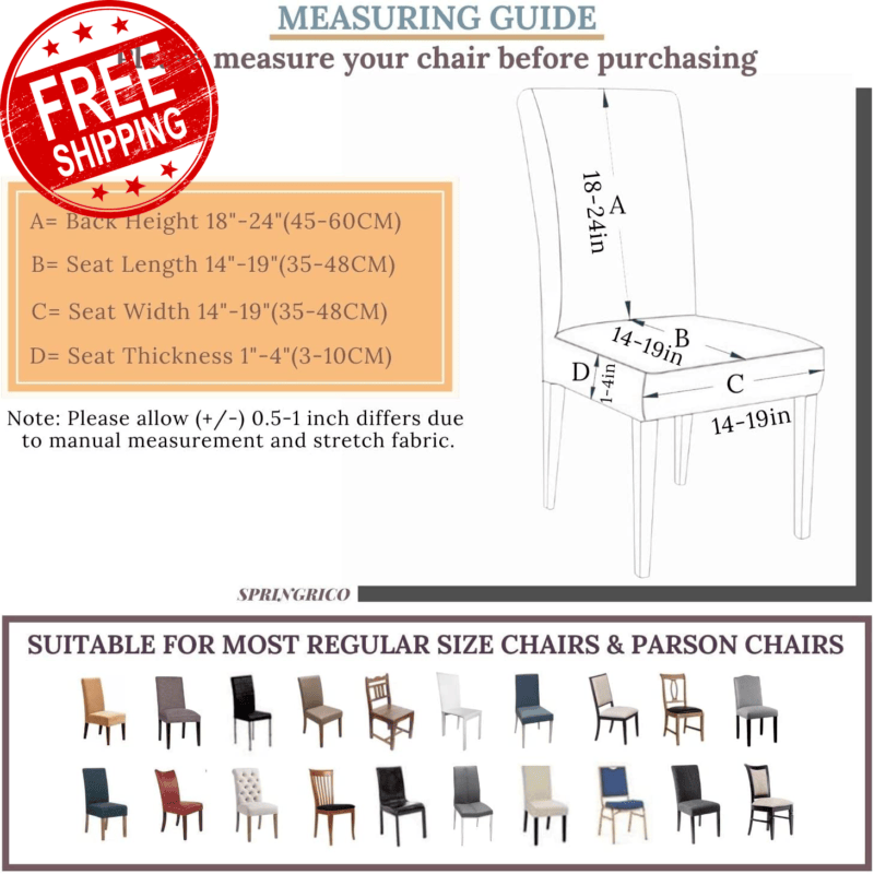 Chair Covers for Dining Room 6 Pack, Stretch Dining Chair Cover, Washable Spande - Görsel 7