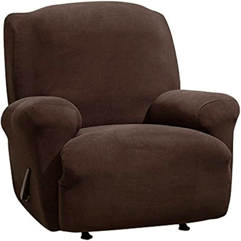 Surefit Ultimate Stretch Leather 4 PC Sofa Slipcover in Weathered Saddle - Görsel 4