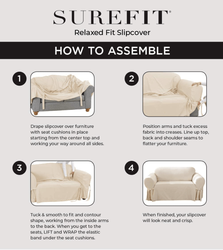 Surefit Ultimate Stretch Leather 4 PC Sofa Slipcover in Weathered Saddle - Görsel 7