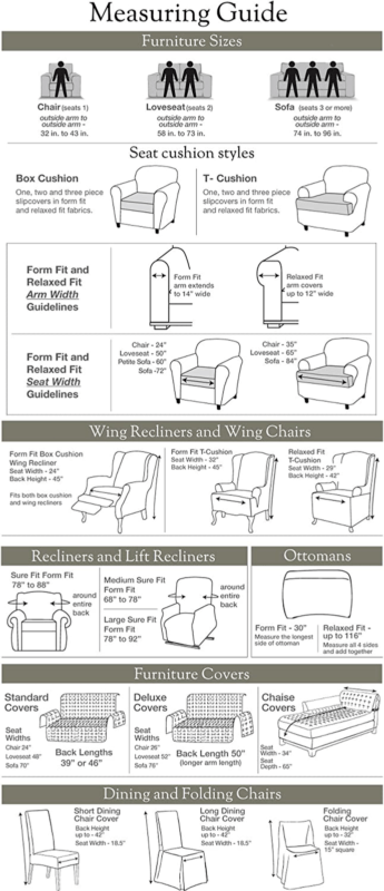Surefit Ultimate Stretch Leather 4 PC Sofa Slipcover in Weathered Saddle - Görsel 8
