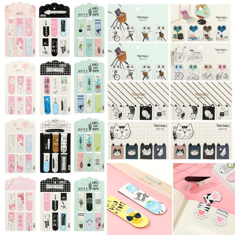 School Office Supply Page Clip Magnetic Bookmarks Magnet Book Mark Page Markers - Görsel 1