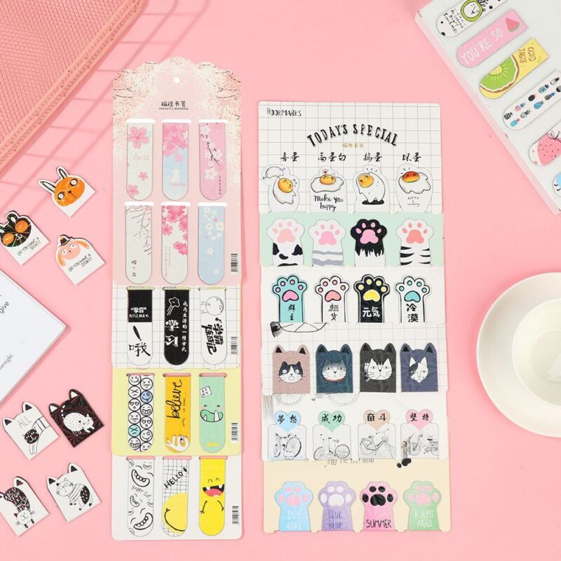 School Office Supply Page Clip Magnetic Bookmarks Magnet Book Mark Page Markers - Görsel 8