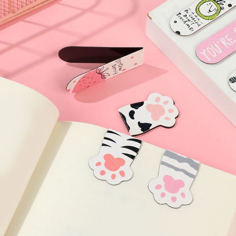 School Office Supply Page Clip Magnetic Bookmarks Magnet Book Mark Page Markers - Görsel 10