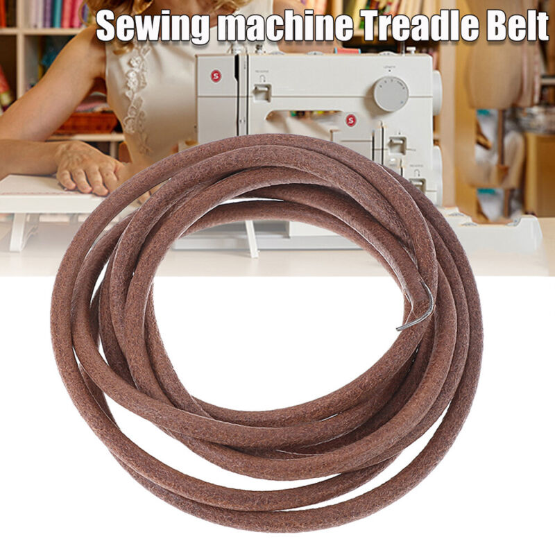 72" 183cm Leather Belt Antique Treadle Parts + Hook For Singer Sewing  Machine - Görsel 2