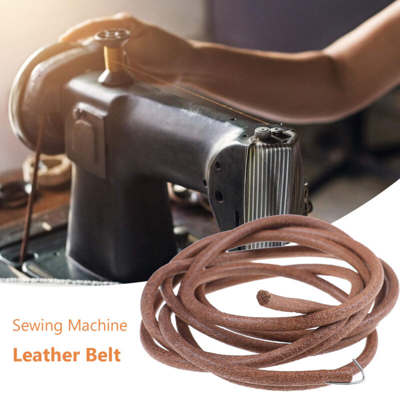 72" 183cm Leather Belt Antique Treadle Parts + Hook For Singer Sewing  Machine - Görsel 3
