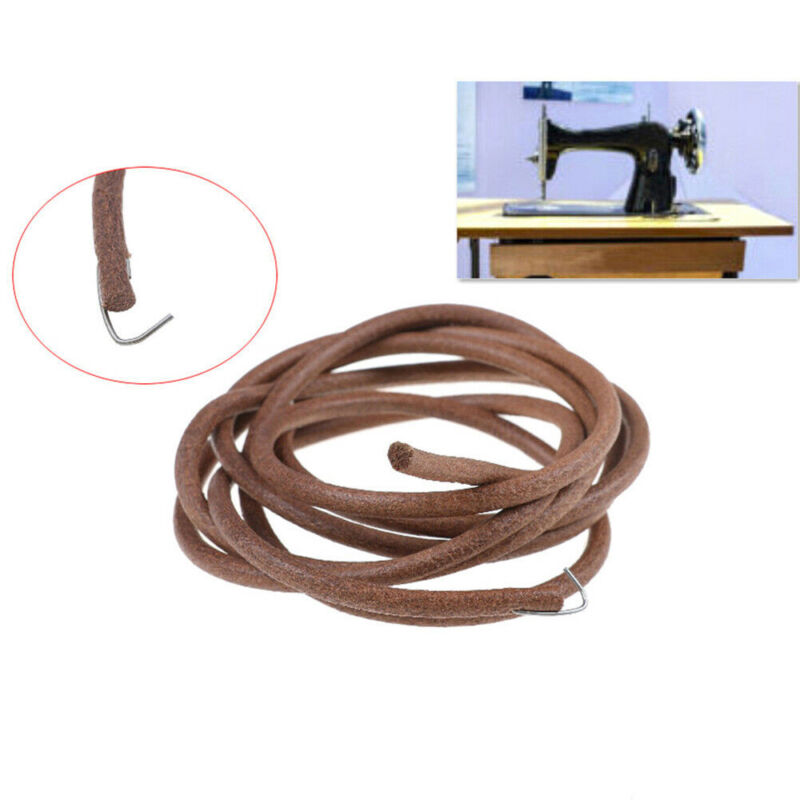 72" 183cm Leather Belt Antique Treadle Parts + Hook For Singer Sewing  Machine - Görsel 5