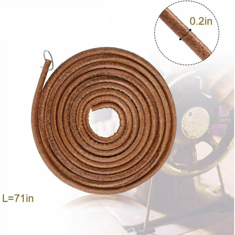 72" 183cm Leather Belt Antique Treadle Parts + Hook For Singer Sewing  Machine - Görsel 7