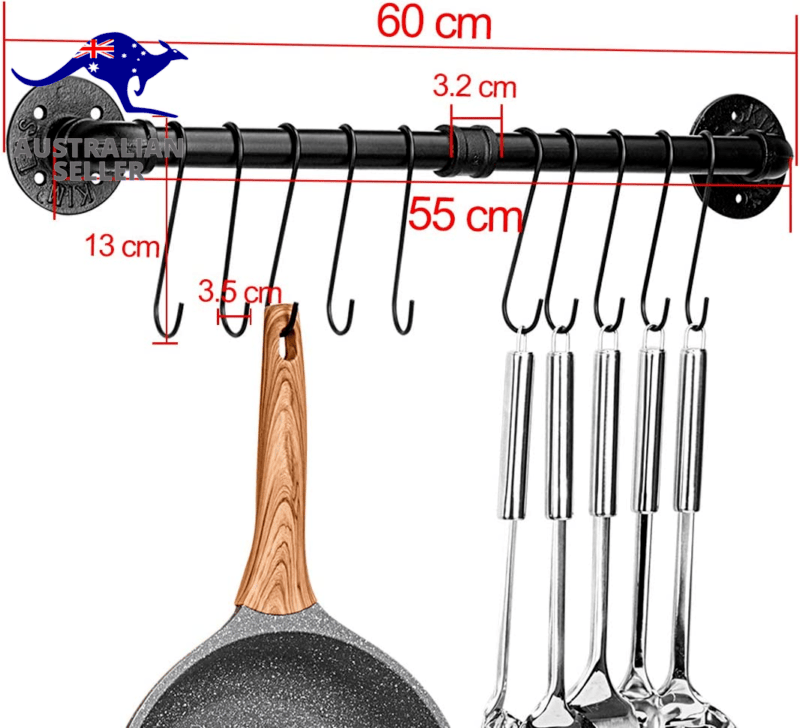 Kitchen Pot Pan Storage Rack Organizer Wall Mounted Kitchen Utensils Organizer - Görsel 2