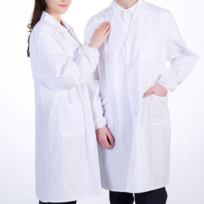 Mens Womens Lab Coats Medical Services Uniform Nurse Doctor White Work Clothes - Görsel 6