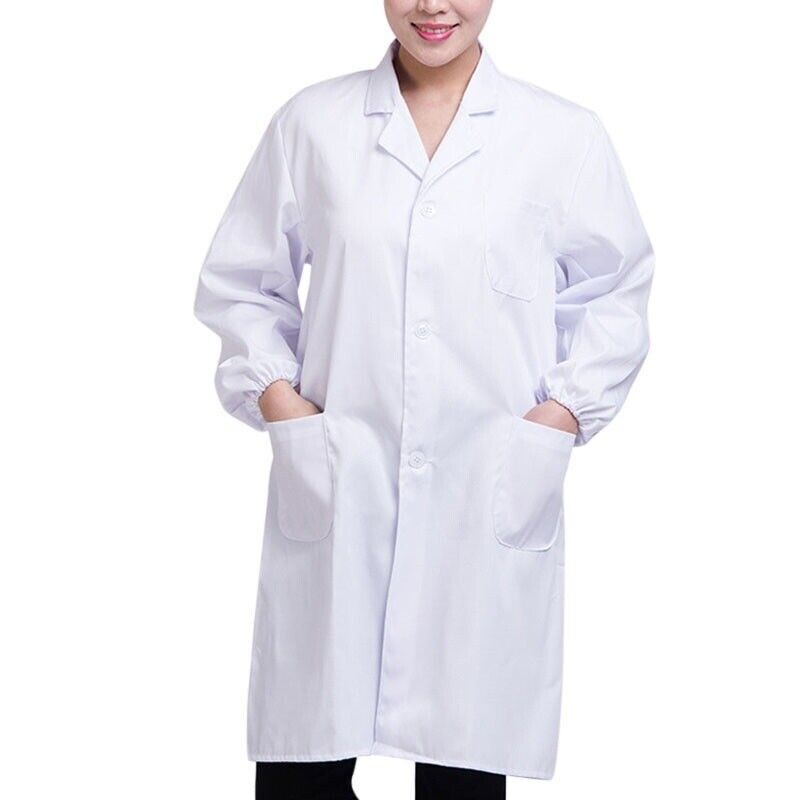 Mens Womens Lab Coats Medical Services Uniform Nurse Doctor White Work Clothes - Görsel 8