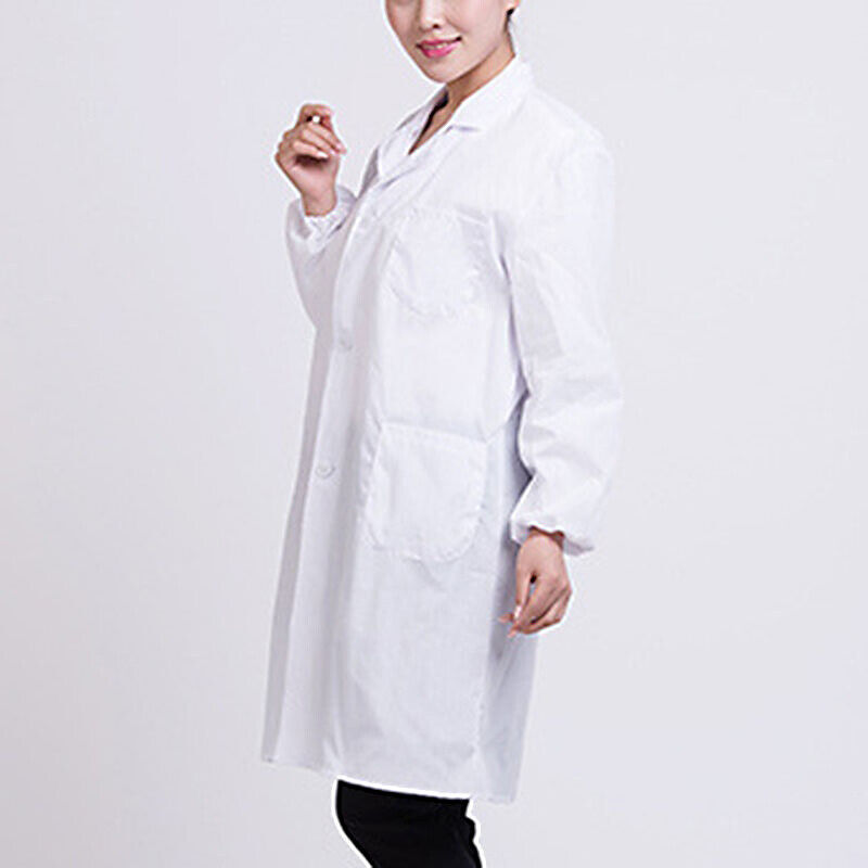 Mens Womens Lab Coats Medical Services Uniform Nurse Doctor White Work Clothes - Görsel 10