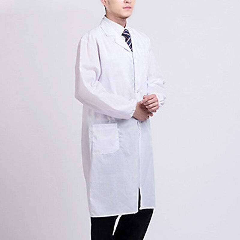 Mens Womens Lab Coats Medical Services Uniform Nurse Doctor White Work Clothes - Görsel 11