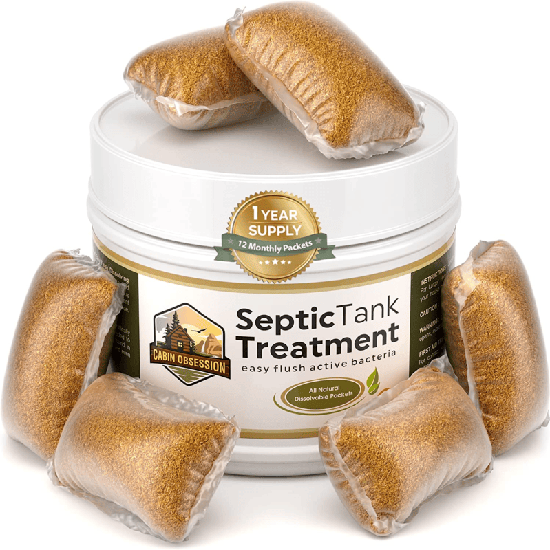 Septic Tank Treatment - 1 Year Supply of Dissolvable Easy Flush Live Bacteria Pa - Görsel 11