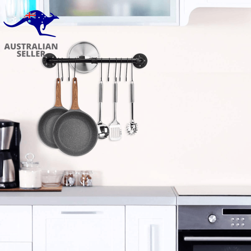Kitchen Pot Pan Storage Rack Organizer Wall Mounted Kitchen Utensils Organizer - Görsel 3