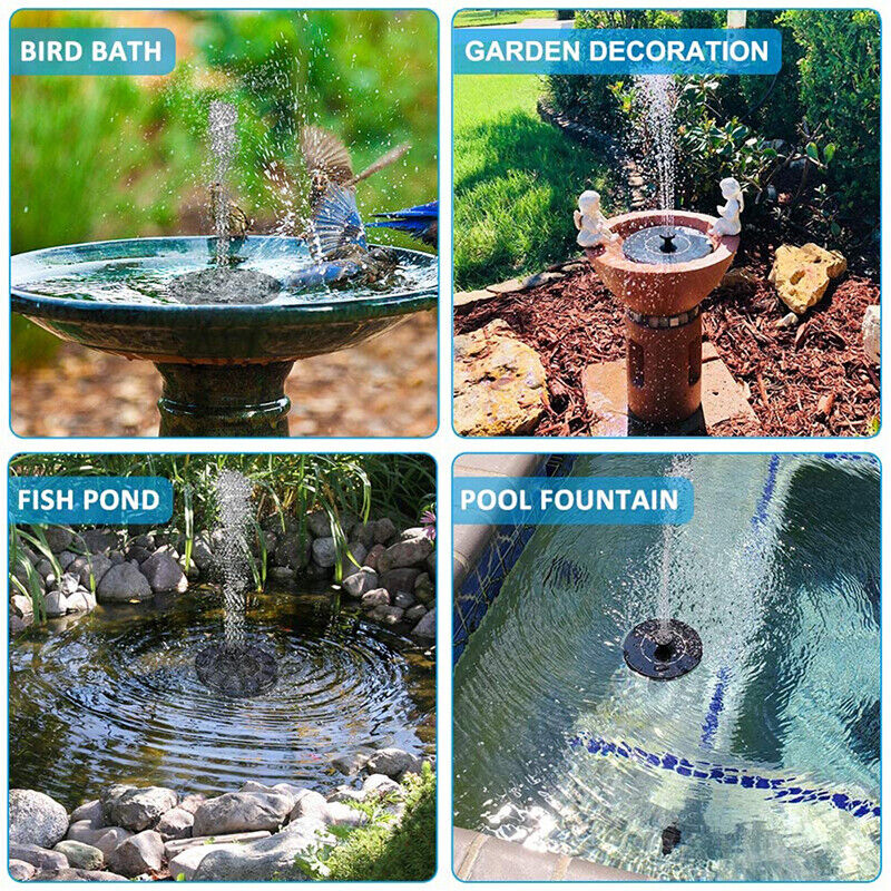 Solar Powered Water Fountain Pump for Garden Ponds Fish Tank Aquarium H - Görsel 6