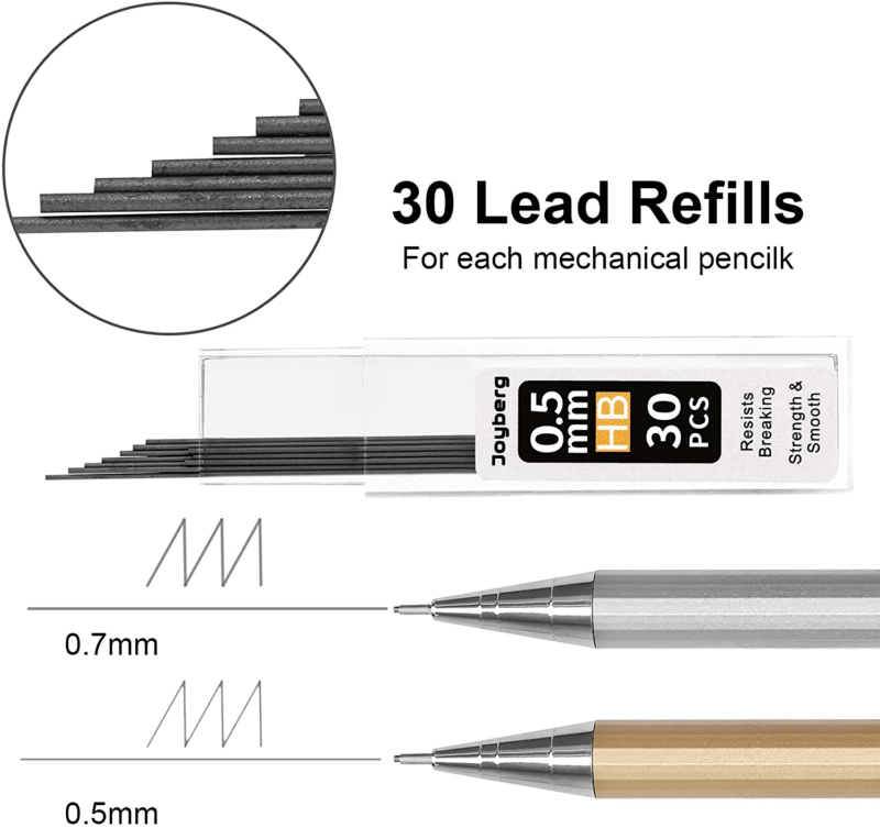 Art Mechanical Pencils Set Metal Drafting Sketching Drawing Pencil Artist Tools - Görsel 5