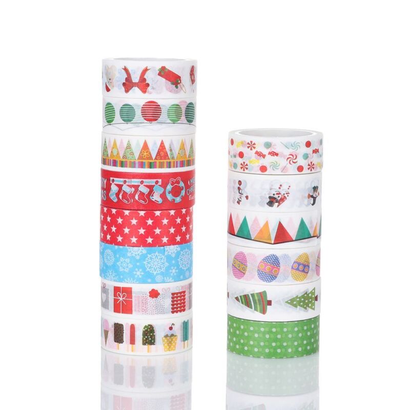 Scrapbooking Masking Tape Christmas Decor Tape Sticky Paper Christmas Tree - Görsel 8