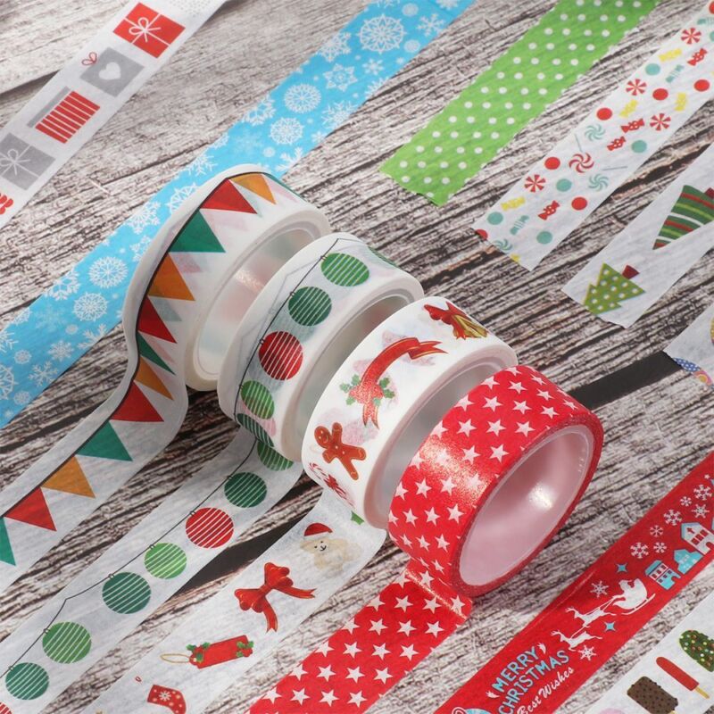 Scrapbooking Masking Tape Christmas Decor Tape Sticky Paper Christmas Tree - Görsel 9
