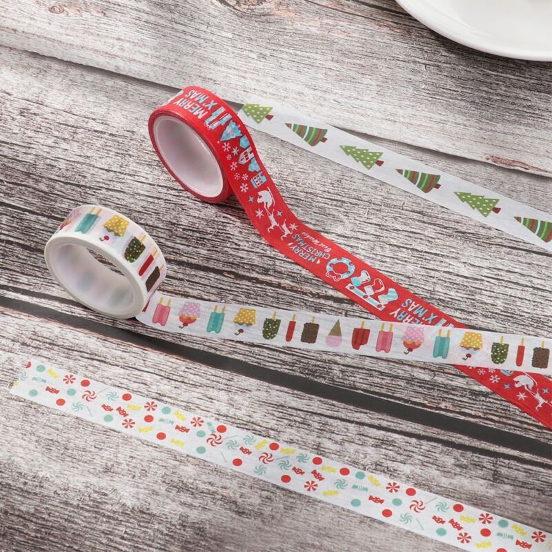 Scrapbooking Masking Tape Christmas Decor Tape Sticky Paper Christmas Tree - Görsel 10