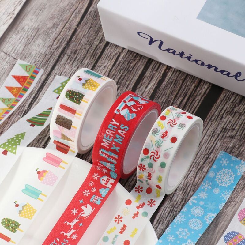 Scrapbooking Masking Tape Christmas Decor Tape Sticky Paper Christmas Tree - Görsel 12