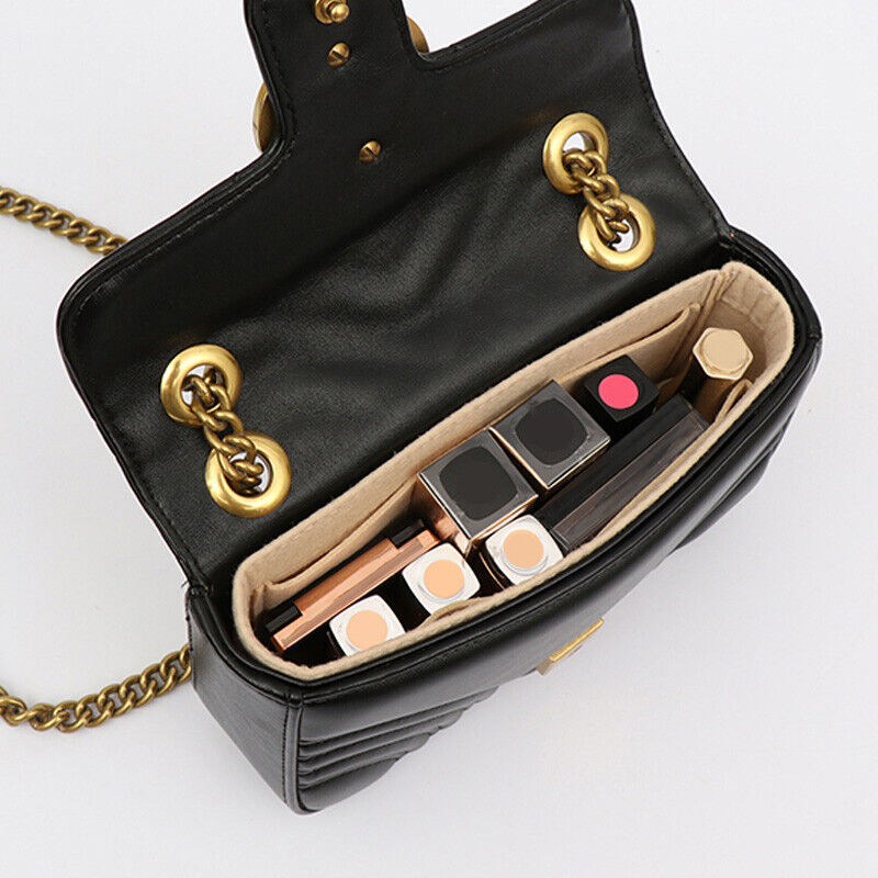 Women's Felt Organizer Handbag Travel Bag Insert Liner Purse Organiser Pouch - Görsel 1