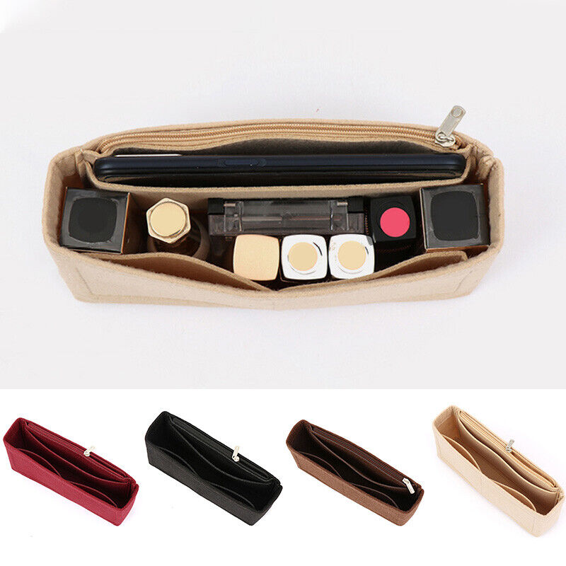 Women's Felt Organizer Handbag Travel Bag Insert Liner Purse Organiser Pouch - Görsel 4