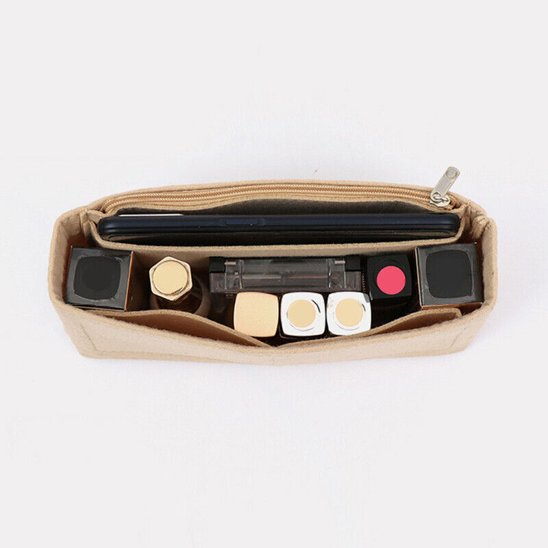 Women's Felt Organizer Handbag Travel Bag Insert Liner Purse Organiser Pouch - Görsel 6