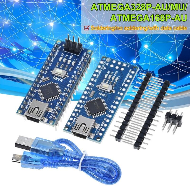 Arduino ATMEGA328P Nano 3.0 Controller Mini-USB Mit dem Bootloader CH340 Fahrer - Görsel 1