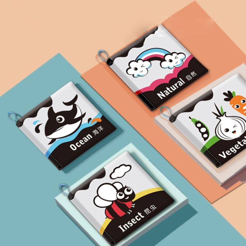 Early Education Infant Baby Puzzle Toy English Book Parenting Toys Cloth Book - Görsel 1
