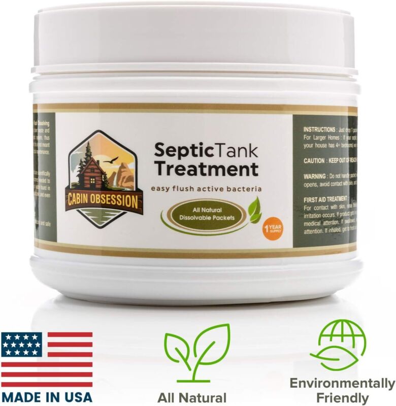 Septic Tank Treatment - 1 Year Supply of Dissolvable Easy Flush Live Bacteria Pa - Görsel 6
