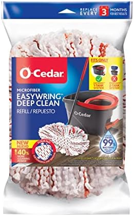 O-Cedar EasyWring Deep Clean Refill (1-Pack) | 40% More Cleaning Power | Microfiber Mop Refill Compatible with O-Cedar EasyWring Spin Mop & Bucket System  Health & Household - Görsel 1