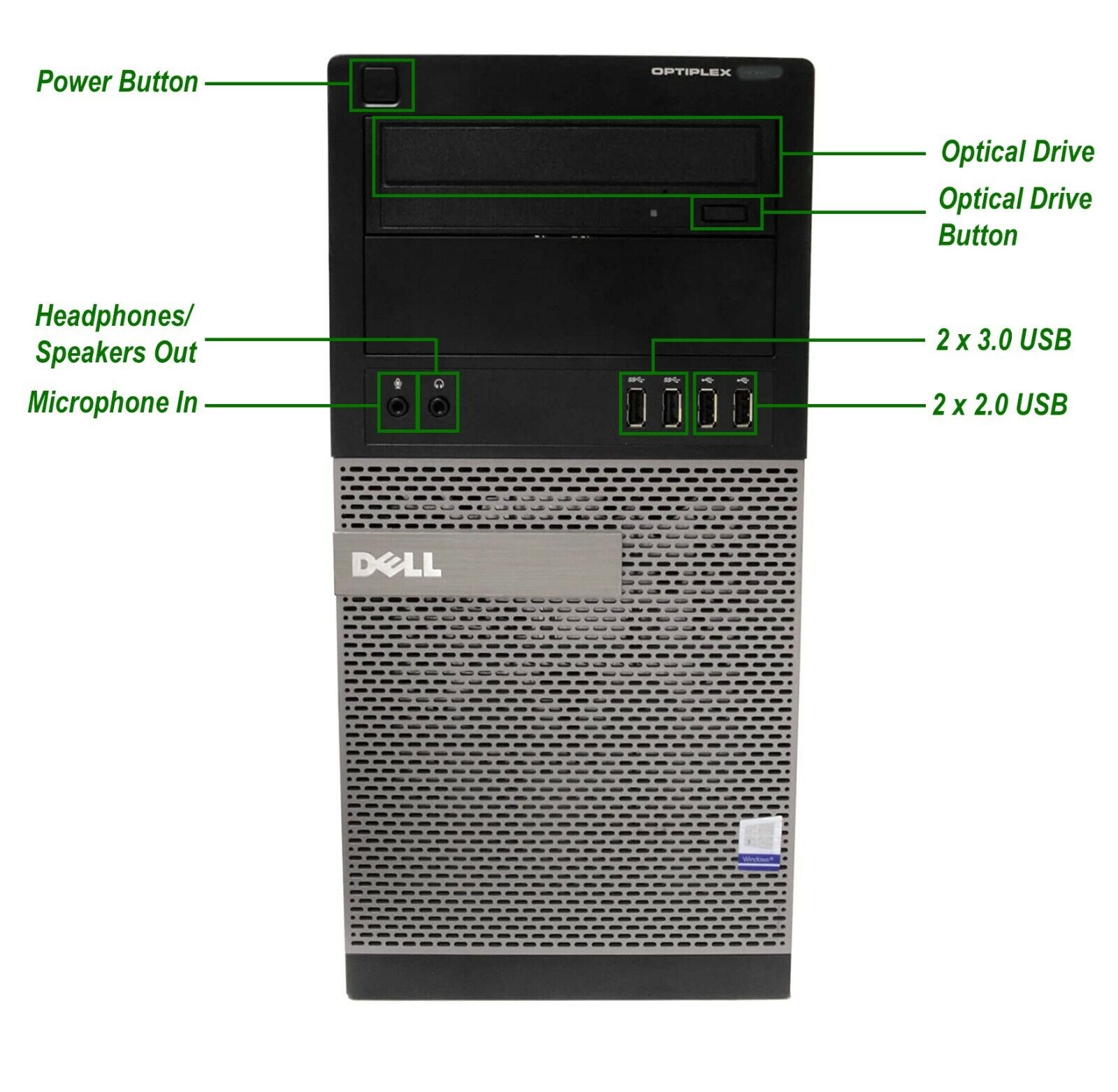 Dell Core i5-4570 Gaming Computer PC 16GB 2TB 512GB M.2 SSD NVIDIA GT 1030 Win10 - Görsel 6