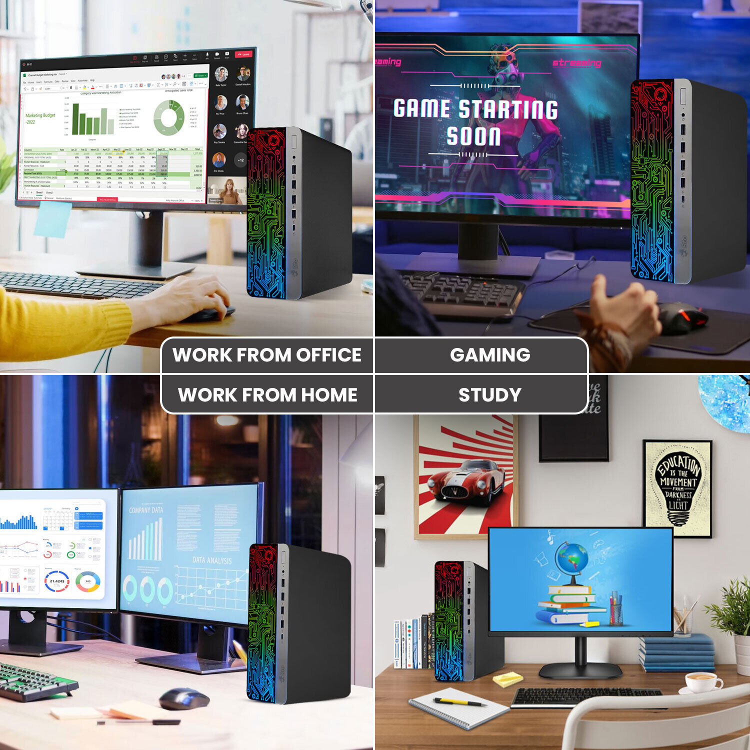 HP RGB Gaming Desktop PC Core i7, i5 32GB 2TB SSD 2TB HDD NVIDIA GTX, AMD Radeon - Görsel 4