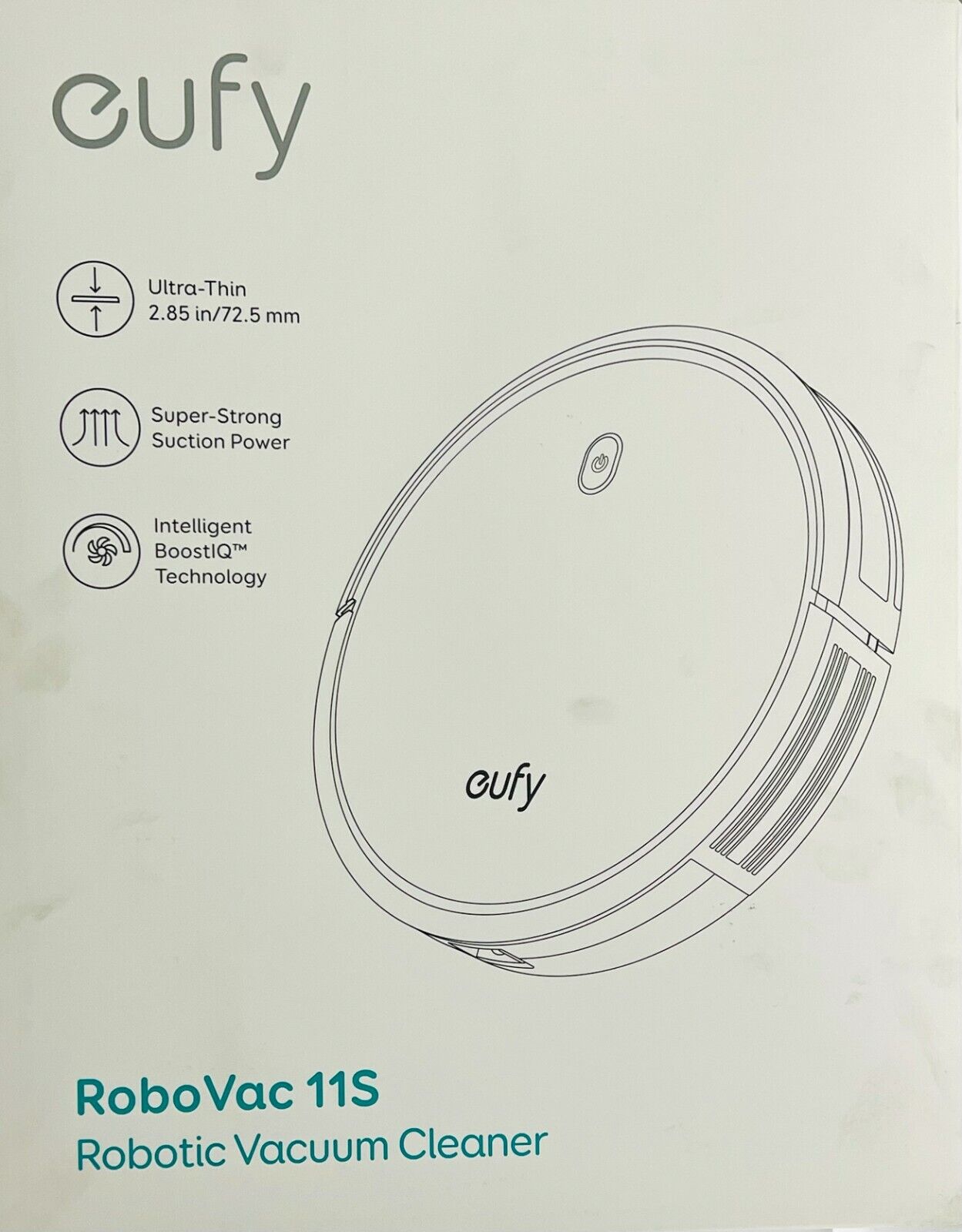Eufy Robot Vacuum T2108 Boost IQ RoboVac 11S Slim Robotic Vacuum, Black - Görsel 1