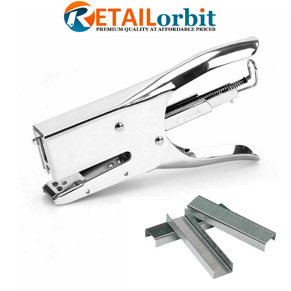 HEAVY DUTY PLIER STAPLER Multi Material Office Craft Fabric + 400 26/6 Staples - Görsel 1