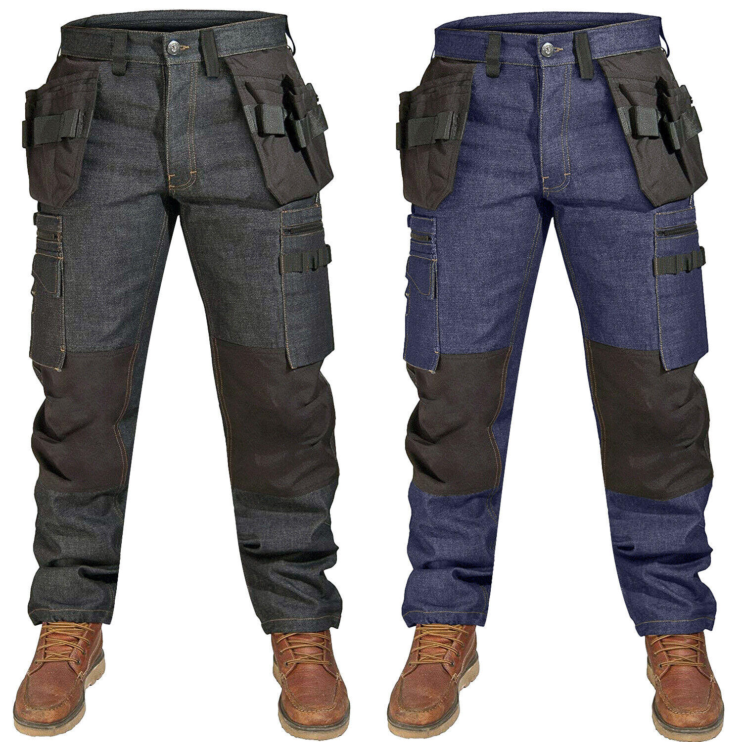 Cordura Work Trousers Heavy Duty Multi Pocket Tactical Cargo Safety Worker Pants