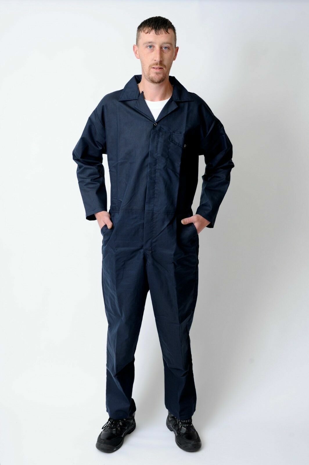 Mens Work Overalls Coveralls Navy Boiler Suit Warehouse Students Workerwear Suit - Görsel 3