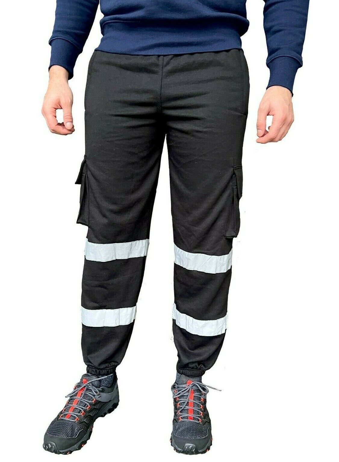 New Hi Viz High Visibility Mens Work Trouser Reflective Safety Worker Joggers - Görsel 1