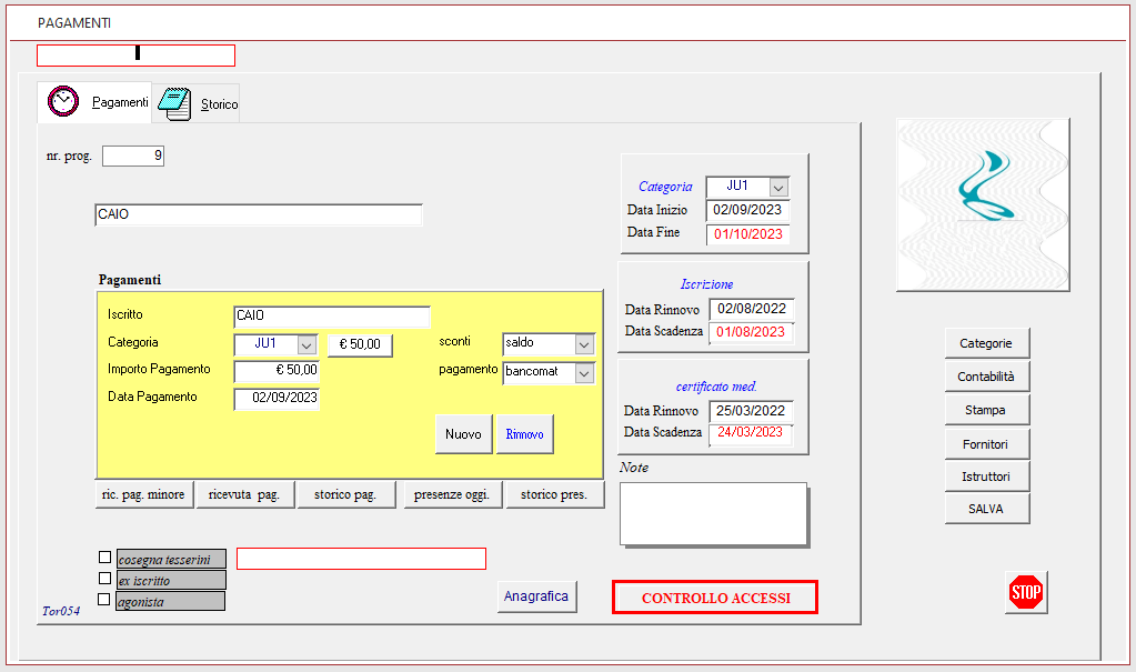 Software palestre settore Arti M Controllo accessi palestre 1.2 - Görsel 3