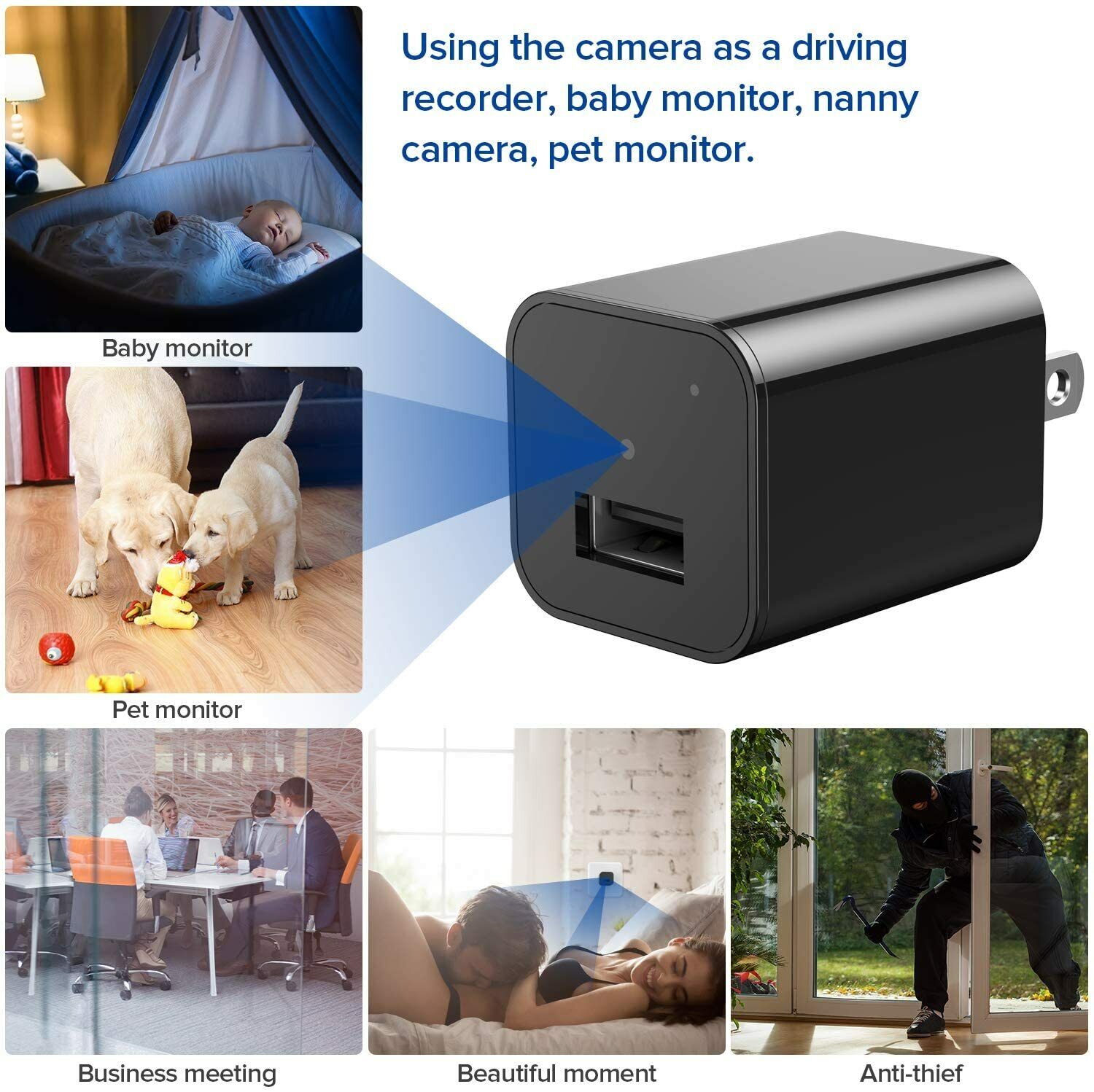 1080HD Mini Hidden Spy Cam Motion Detection Home Security  Surveillance Camera - Görsel 3