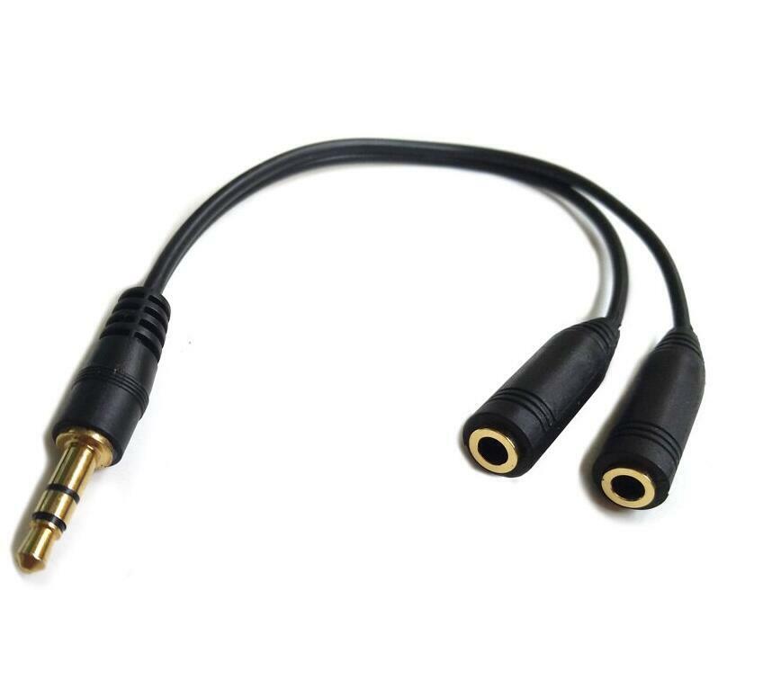 3.5mm AUX Audio Mic Splitter 1 Male to 2 Female Gold Plated Headphone Cable - Görsel 8